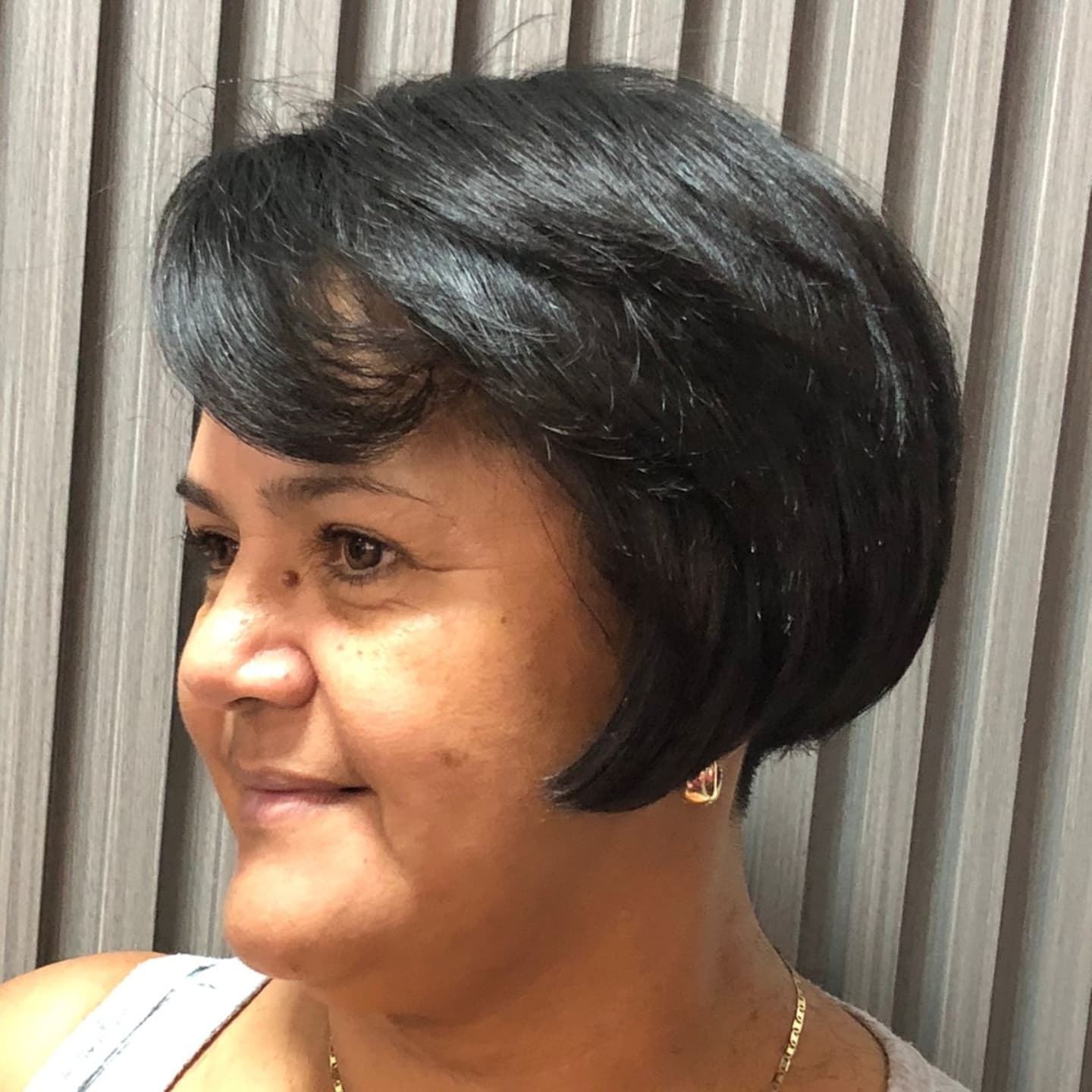 Elegant Angled Bob with Soft Bangs