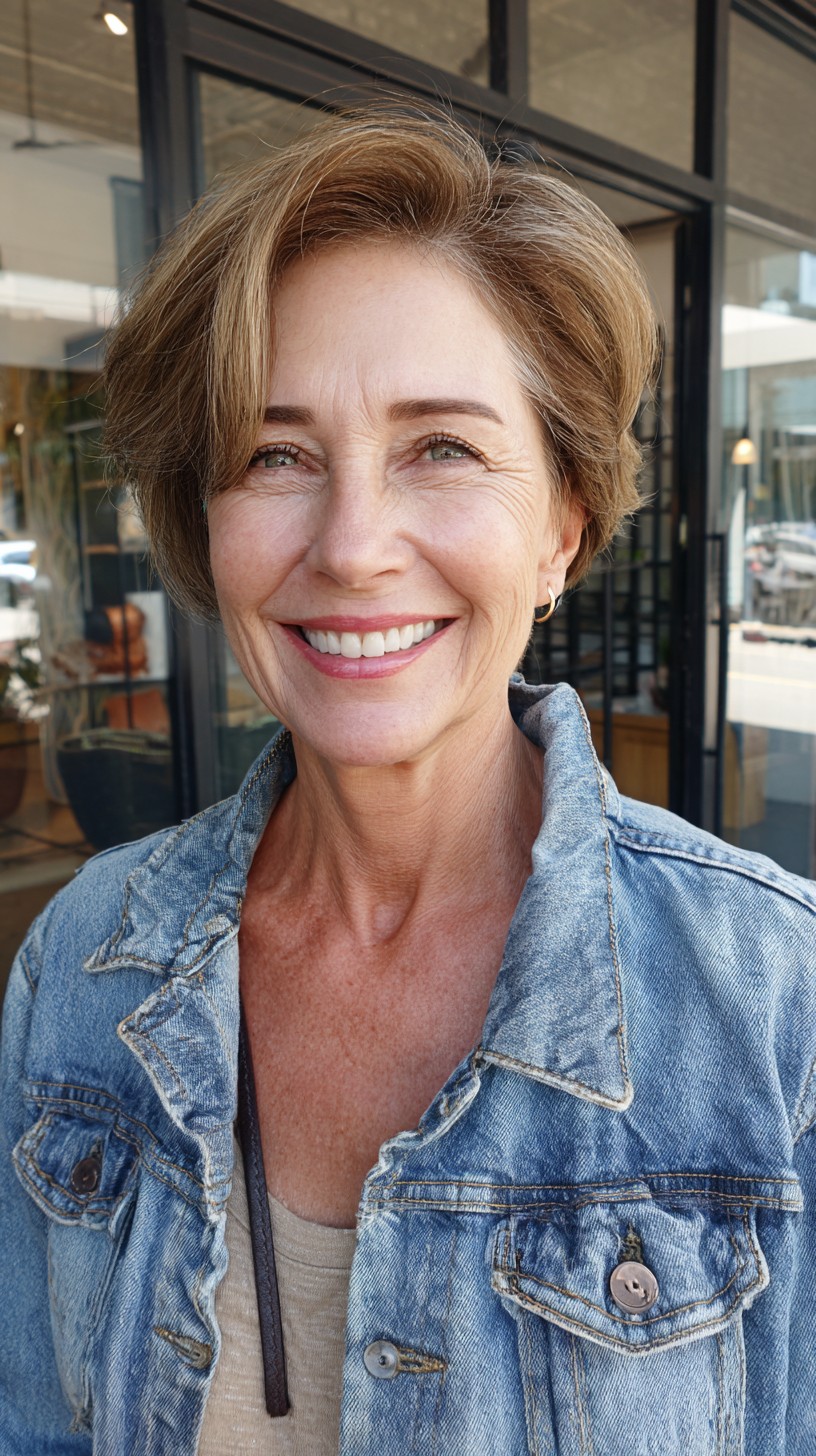 Elegant Walnut Tousled Bob