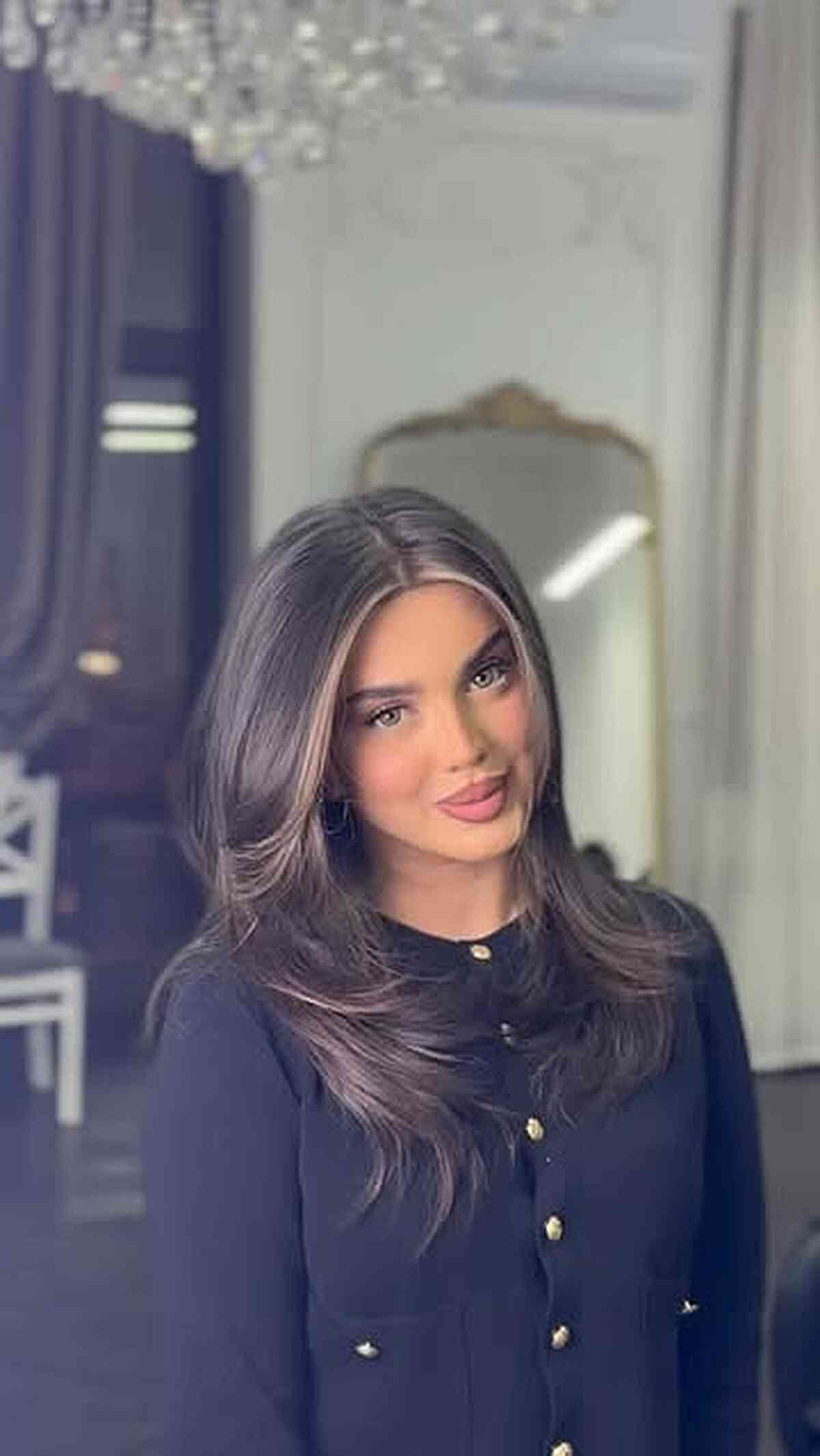 Layered Brunette Hair with Face Framing