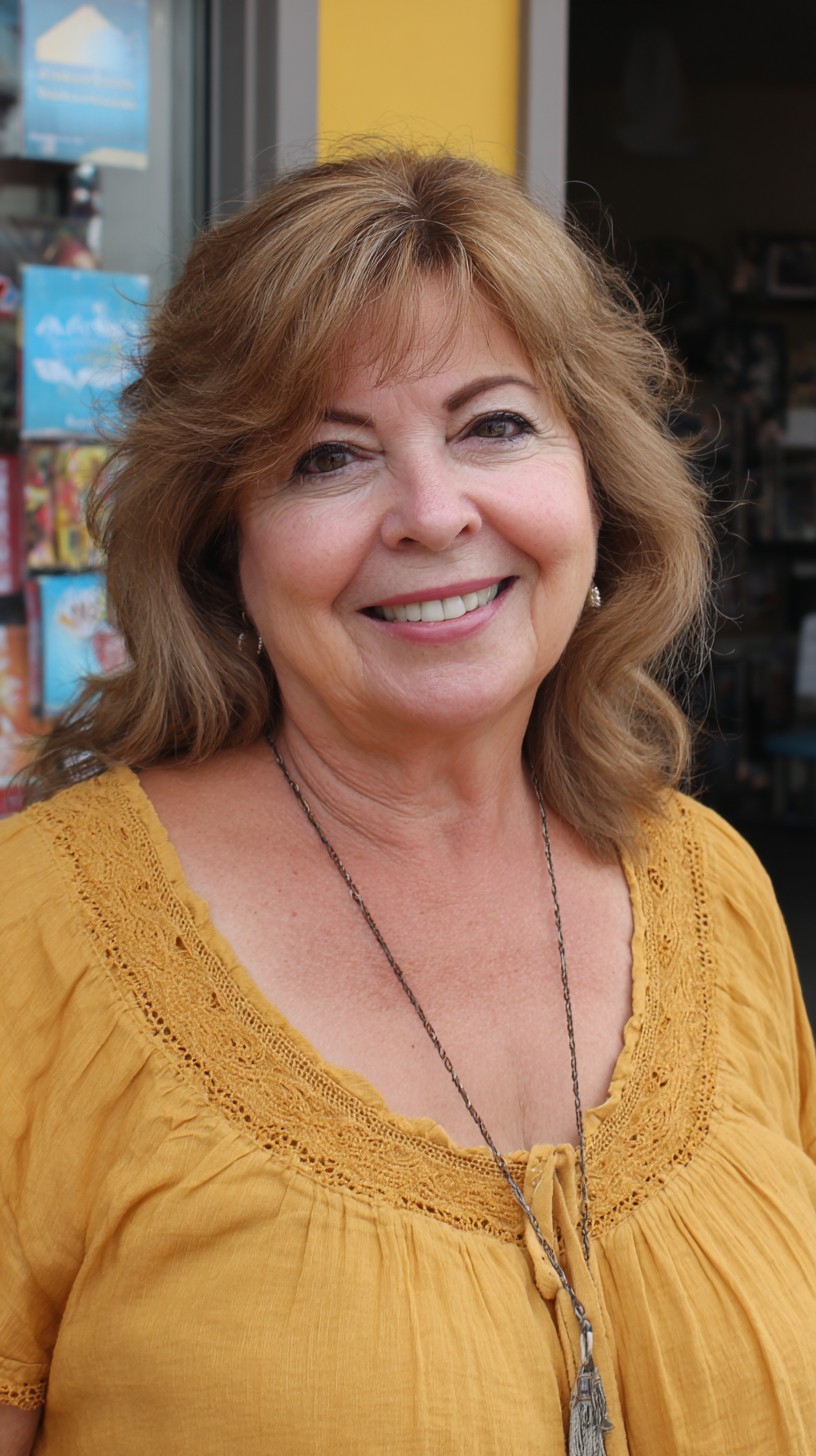 Layered Cinnamon Shag for Mature Women