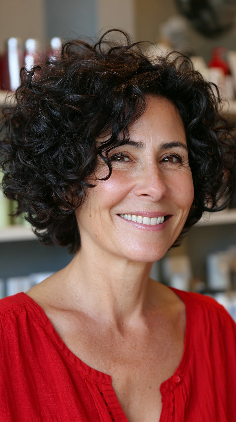 Refined Chocolate Spiral Curls with Tousled Finish