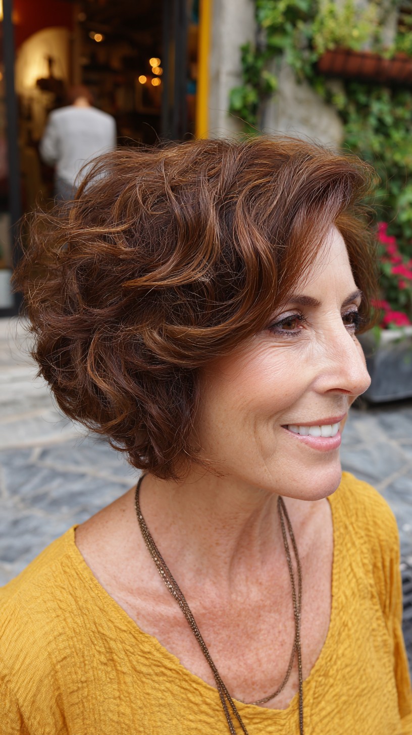 Rustic Caramel Waves with Defined Texture