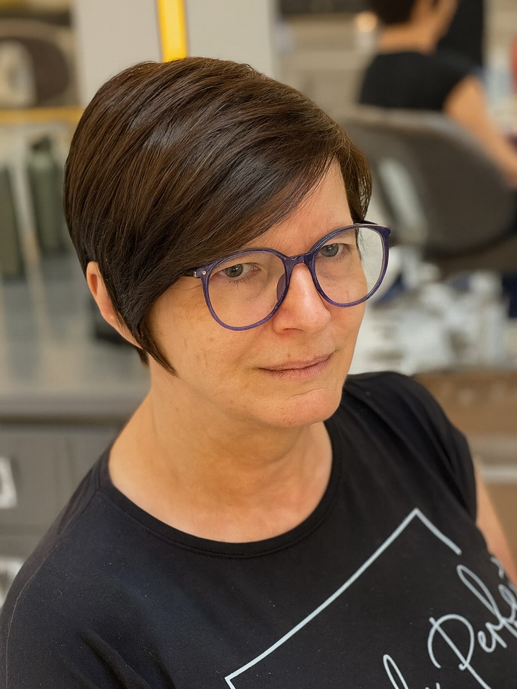 Sleek Deep-Brunette Pixie with Side Sweep