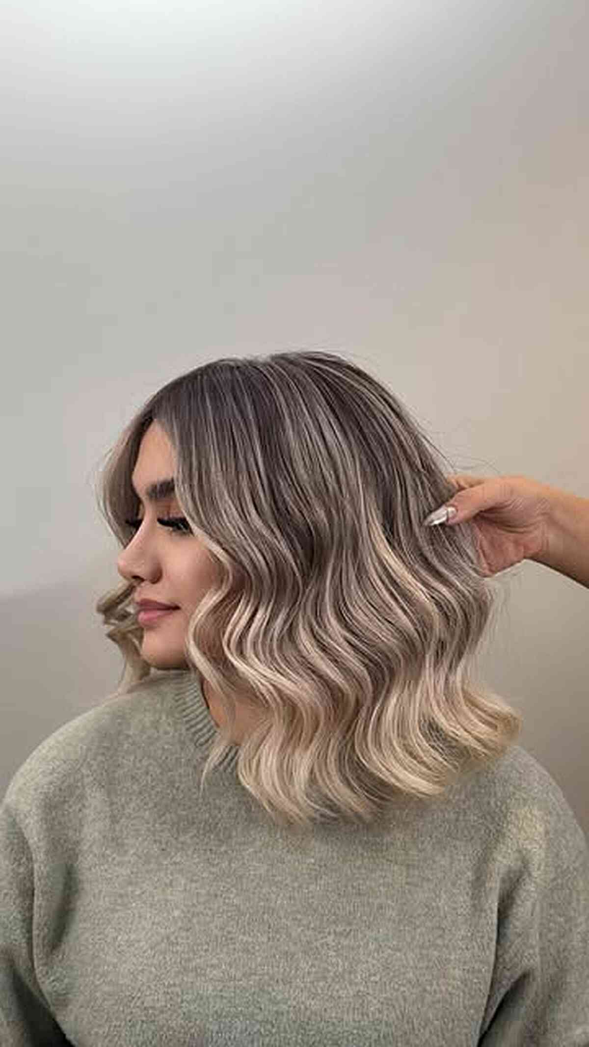 Smoky Blonde Balayage Waves