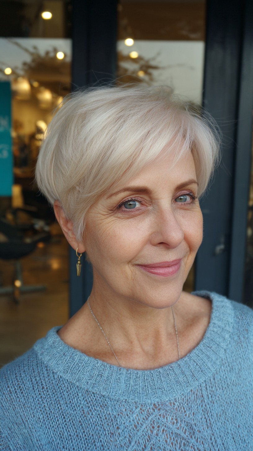 Soft Silver Layered Crop for Elegant Aging