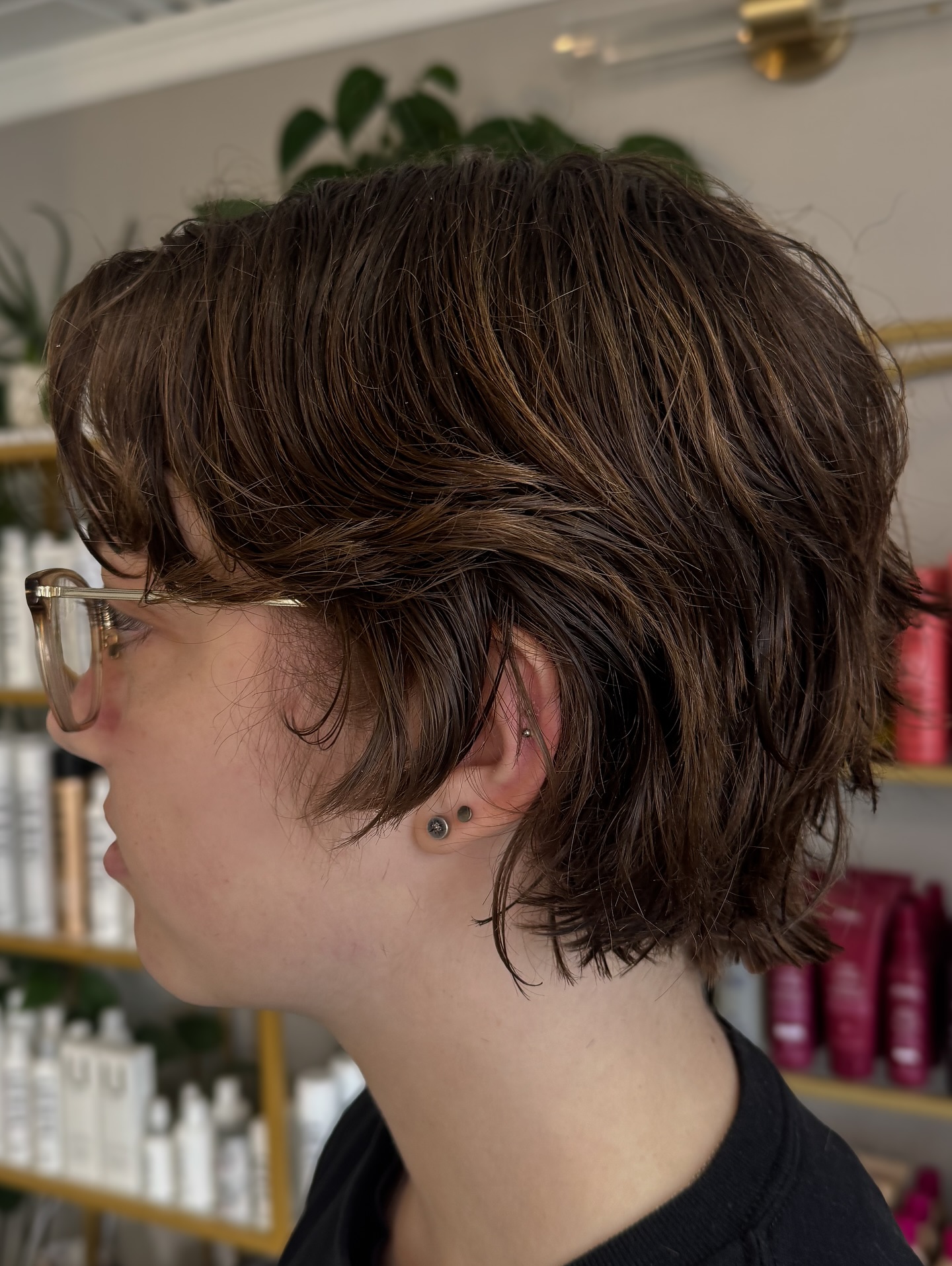 Textured Brunette Pixie with Soft Waves