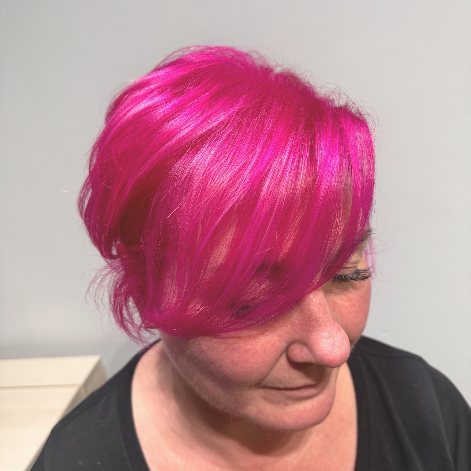 Vivid Magenta Textured Pixie