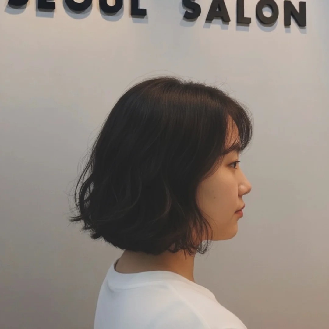 Chic Espresso-Waved Midi Bob with Undercut Detail