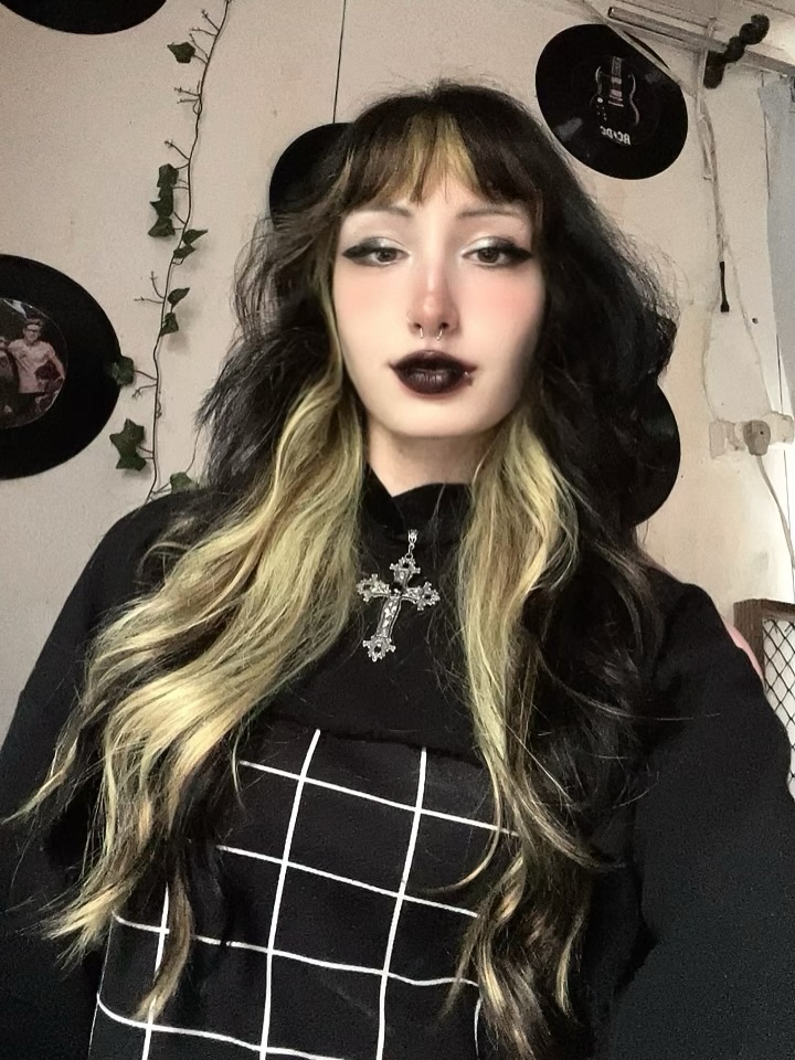 Dark Gothic Tresses with Blonde Highlights