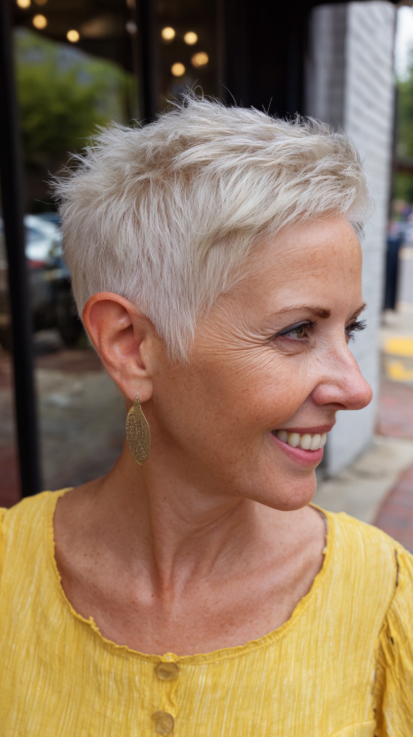 Dynamic Frosty Textured Pixie for Vibrant Women