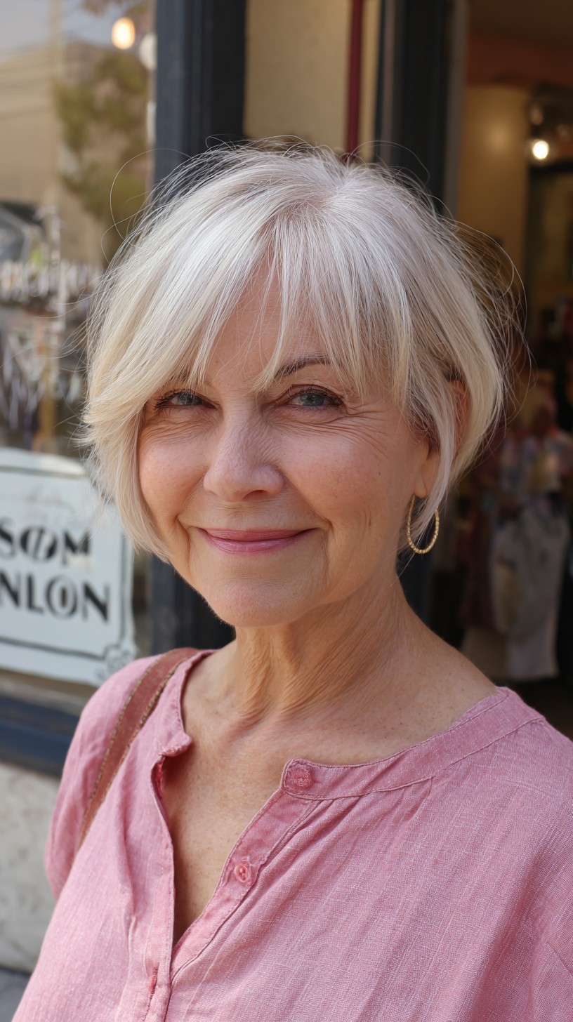 Effortless Silver Pixie Cut with Tapered Edges