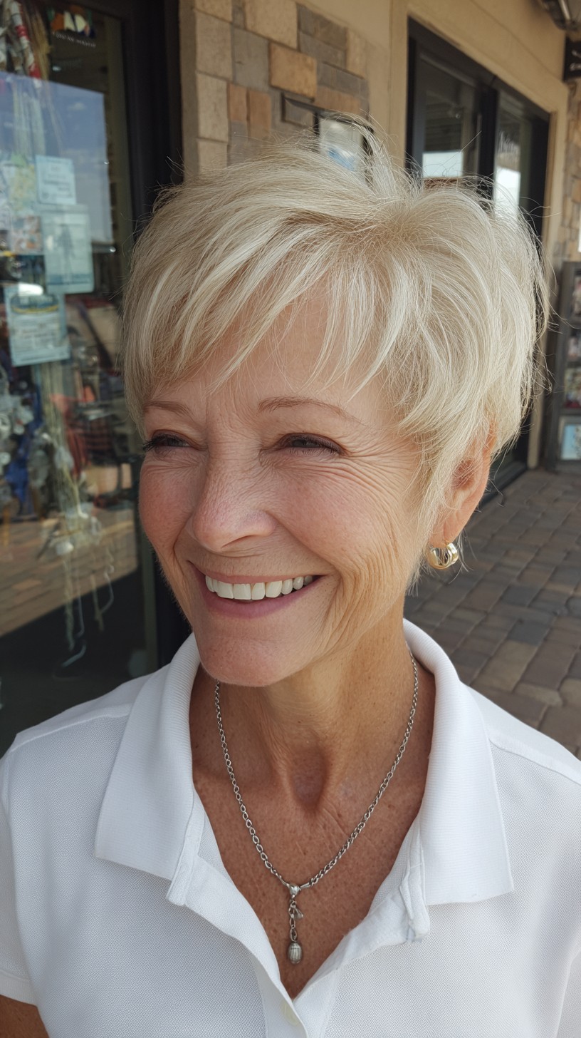 Luminous Blonde Graduated Pixie for Delicate Hair