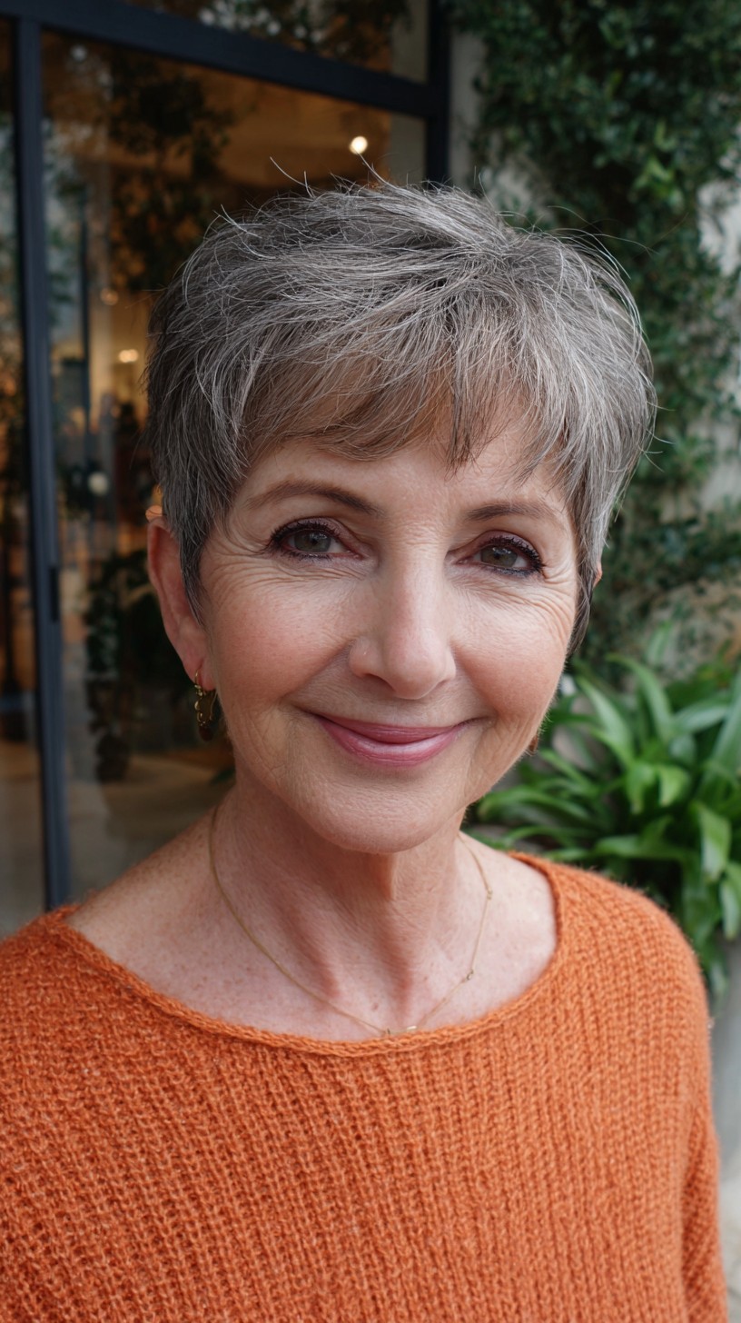 Refined Silver Pixie with Tapered Back