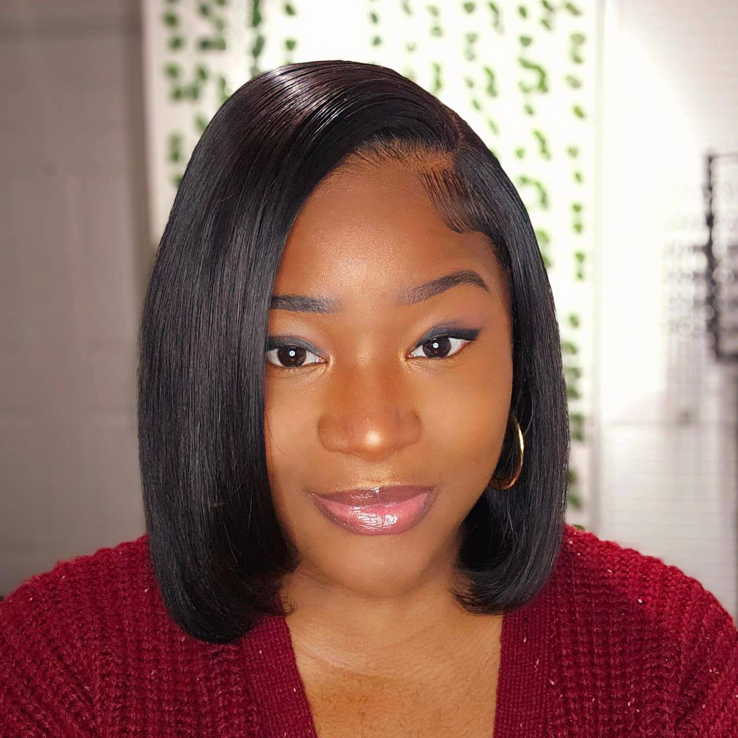 Sleek Blunt Cut Bob with Subtle Side Part