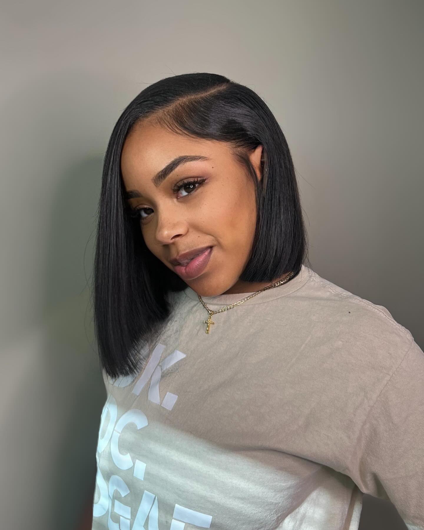 Sleek Mid-Length Bob with Sculpted Edges