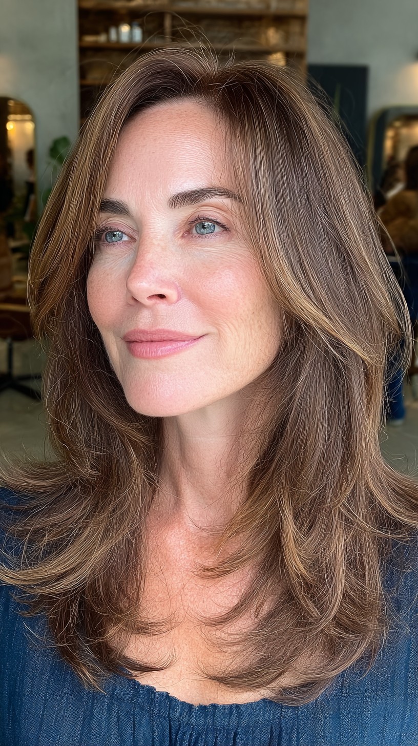 Smooth Brunette Layers with Gentle Highlights