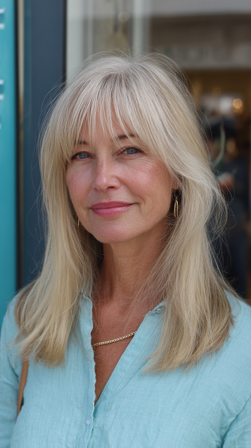 Soft Blonde Feathered Layers for Thin Hair