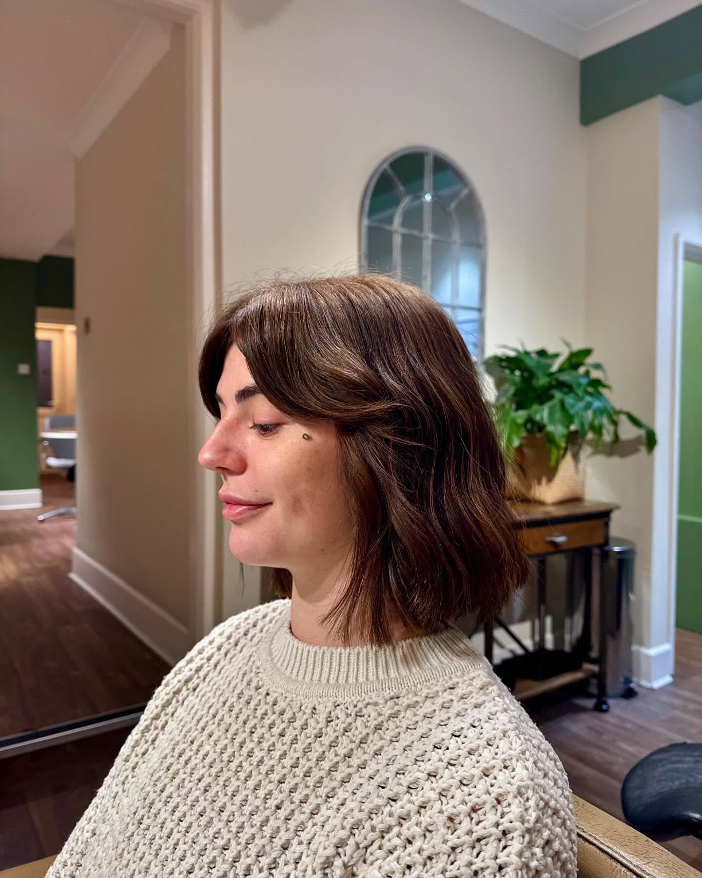Softly Tapered Chestnut Midi Bob