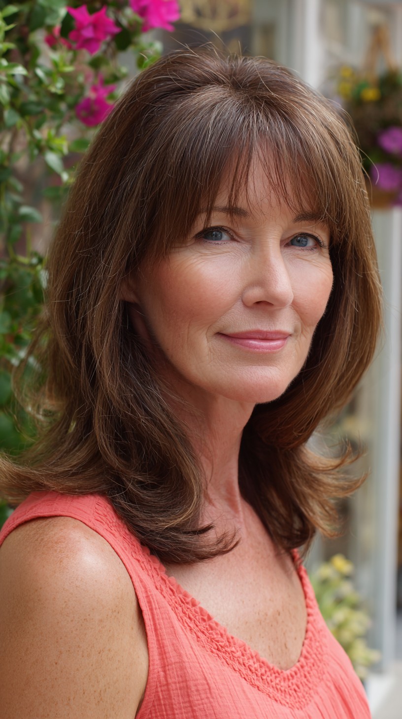 Subtle Chestnut Layers with Soft Fringe