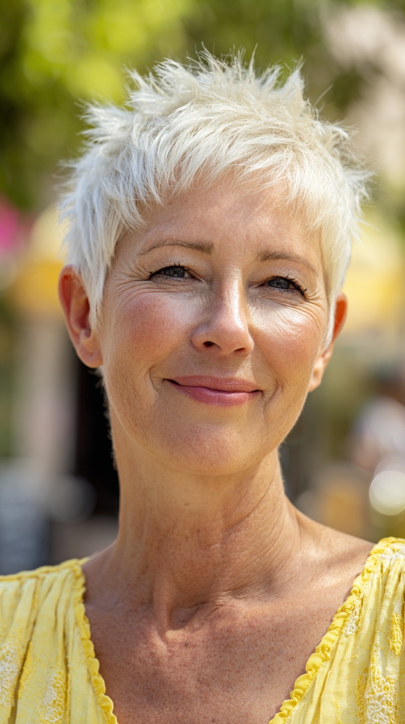 Sunlit Feathered Pixie with Natural Texture