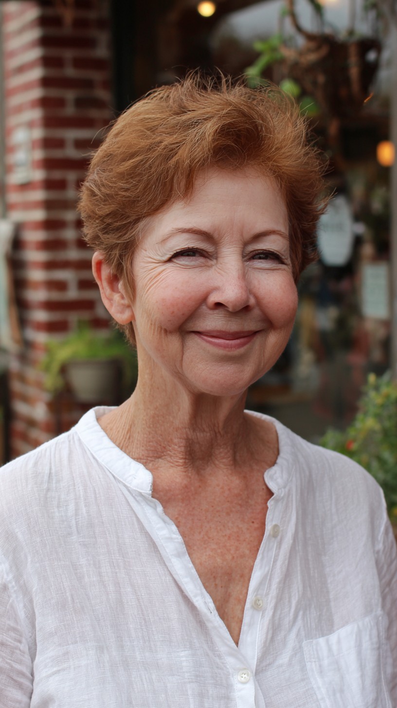 Auburn Tousled Pixie for Mature Women