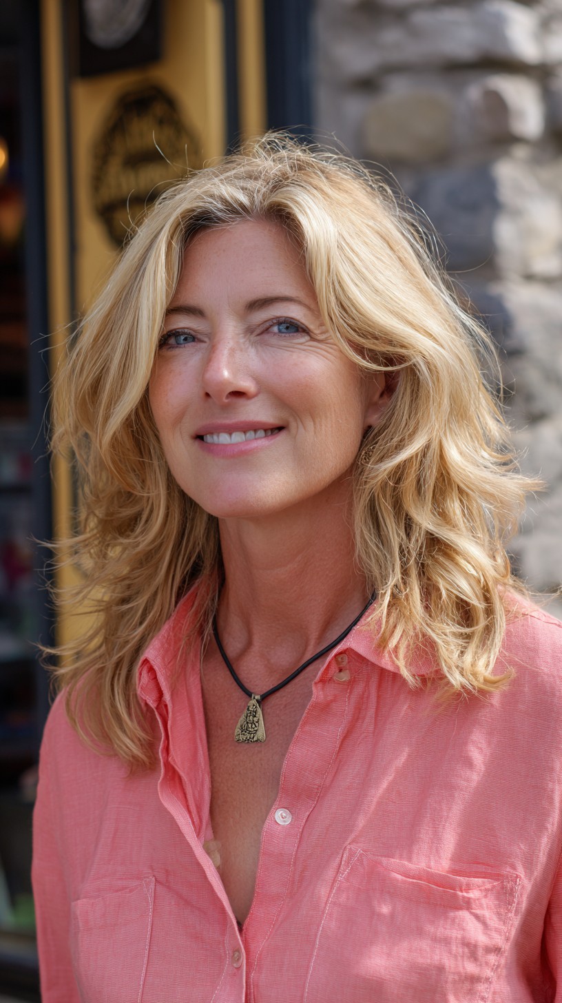Beachy Blonde Waves with Soft Highlights
