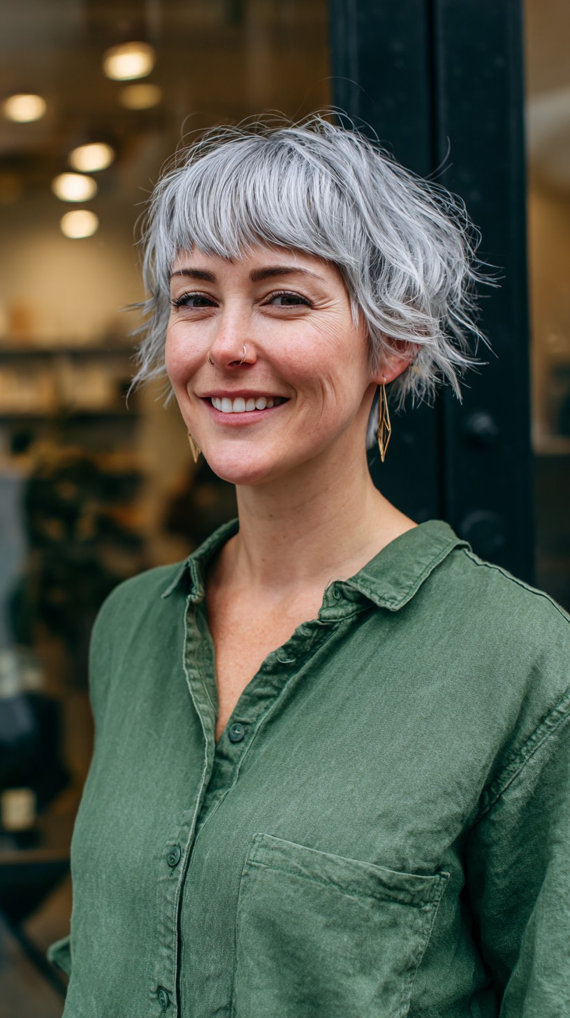 Effervescent Silver Layered Crop for Mature Skin