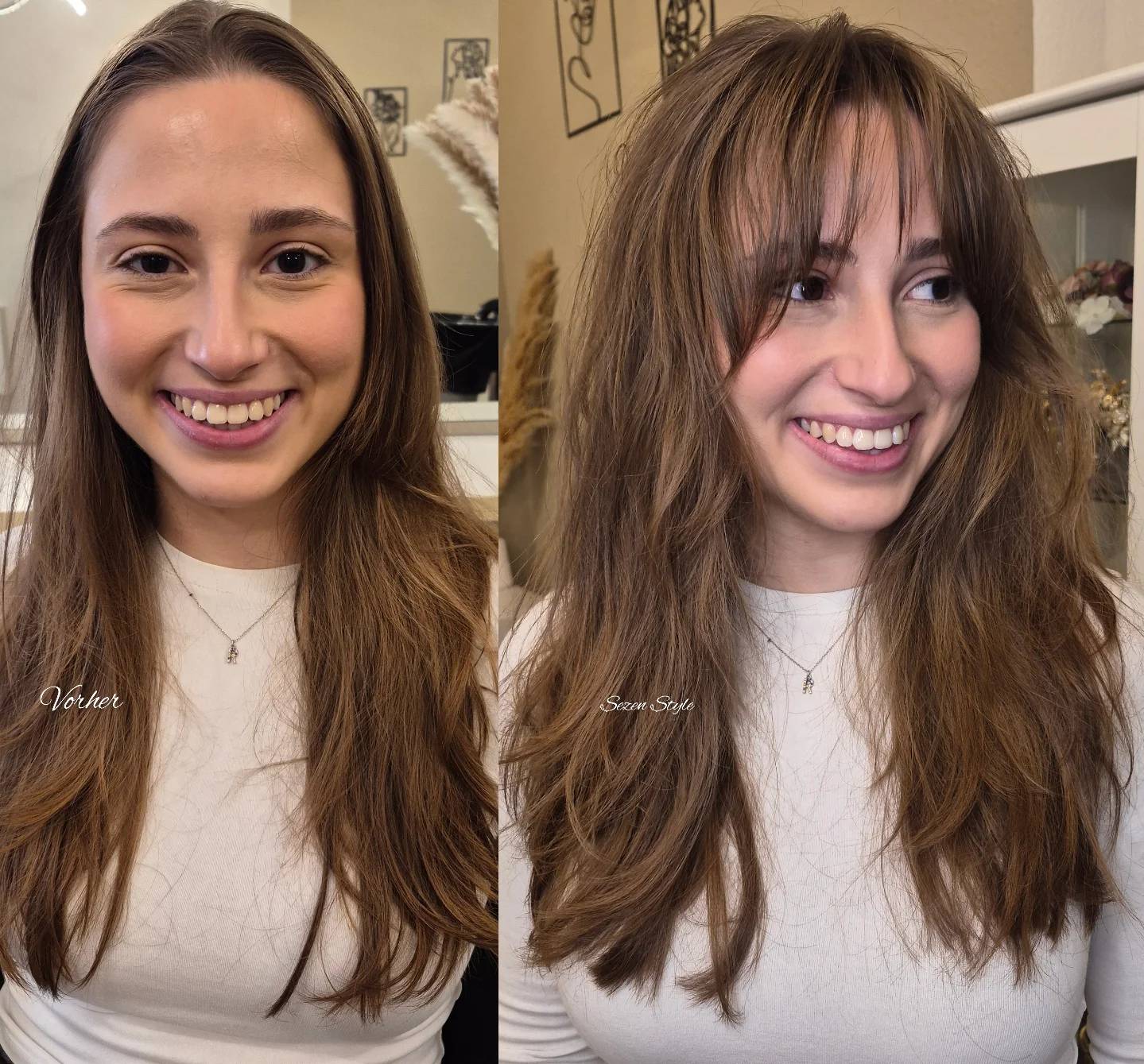 Effortless Layered Cut with Soft 90s-Inspired Bangs