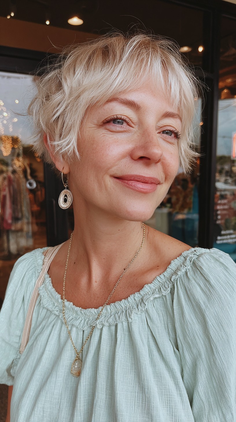 Effortless Platinum Wavy Shag