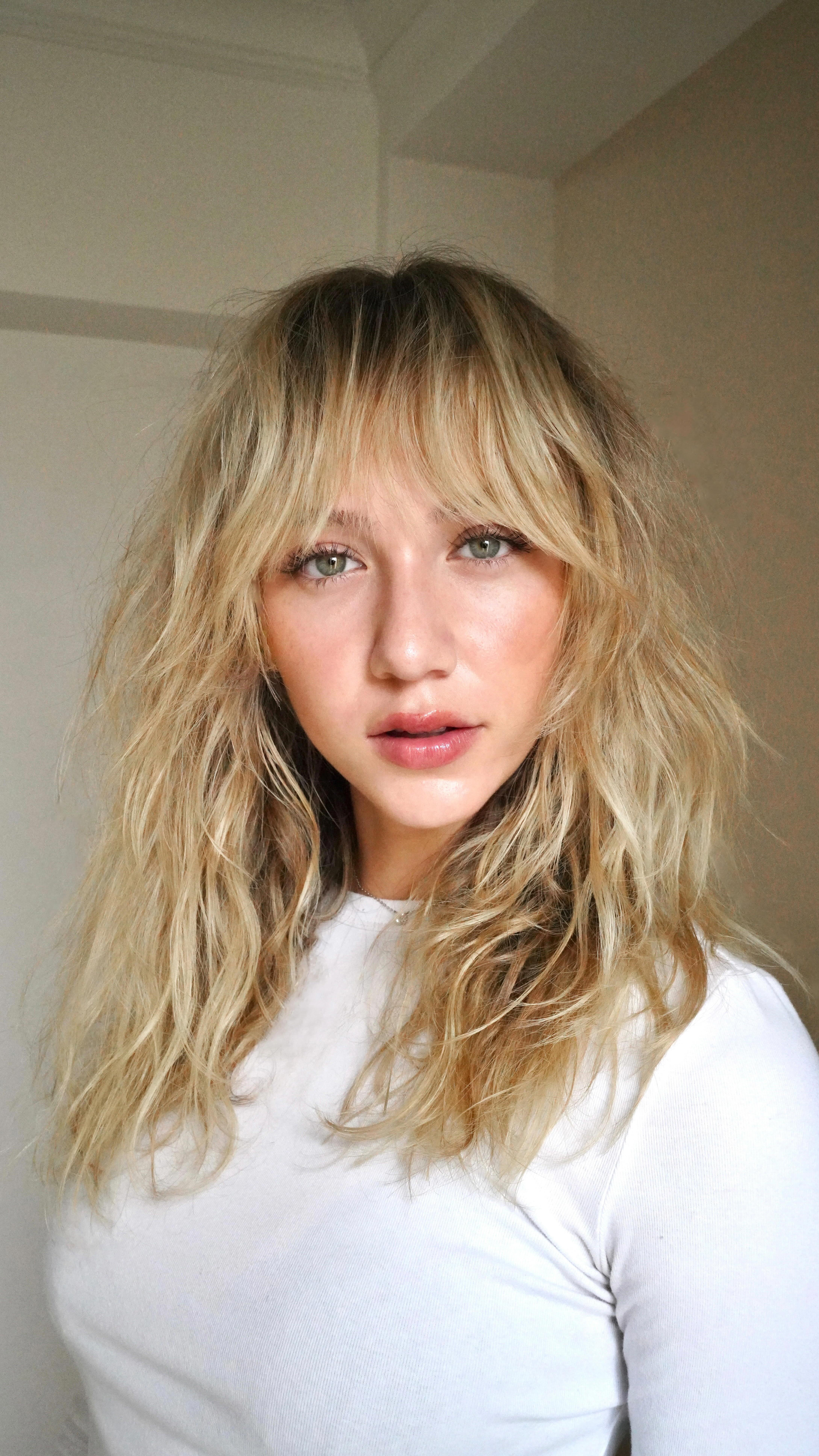Effortlessly Tousled Soft Bangs with Layered Texture
