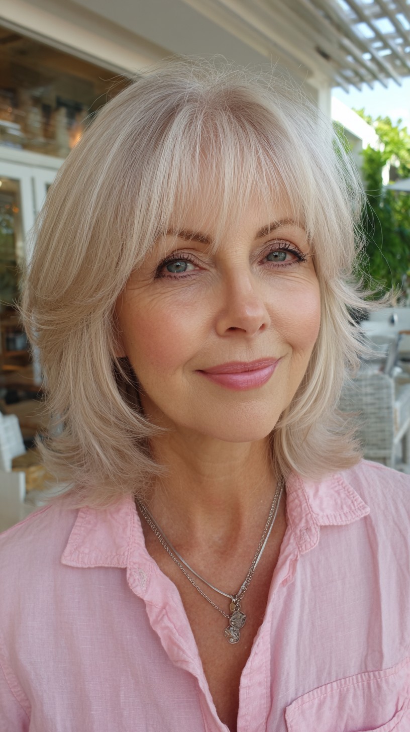 Silvery Feathered Cut for Ageless Grace