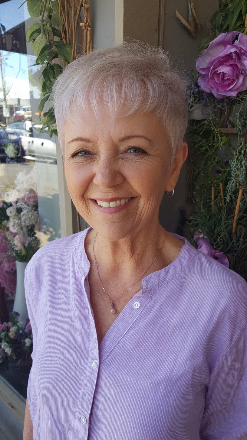 Silvery Soft Feathered Mini Pixie