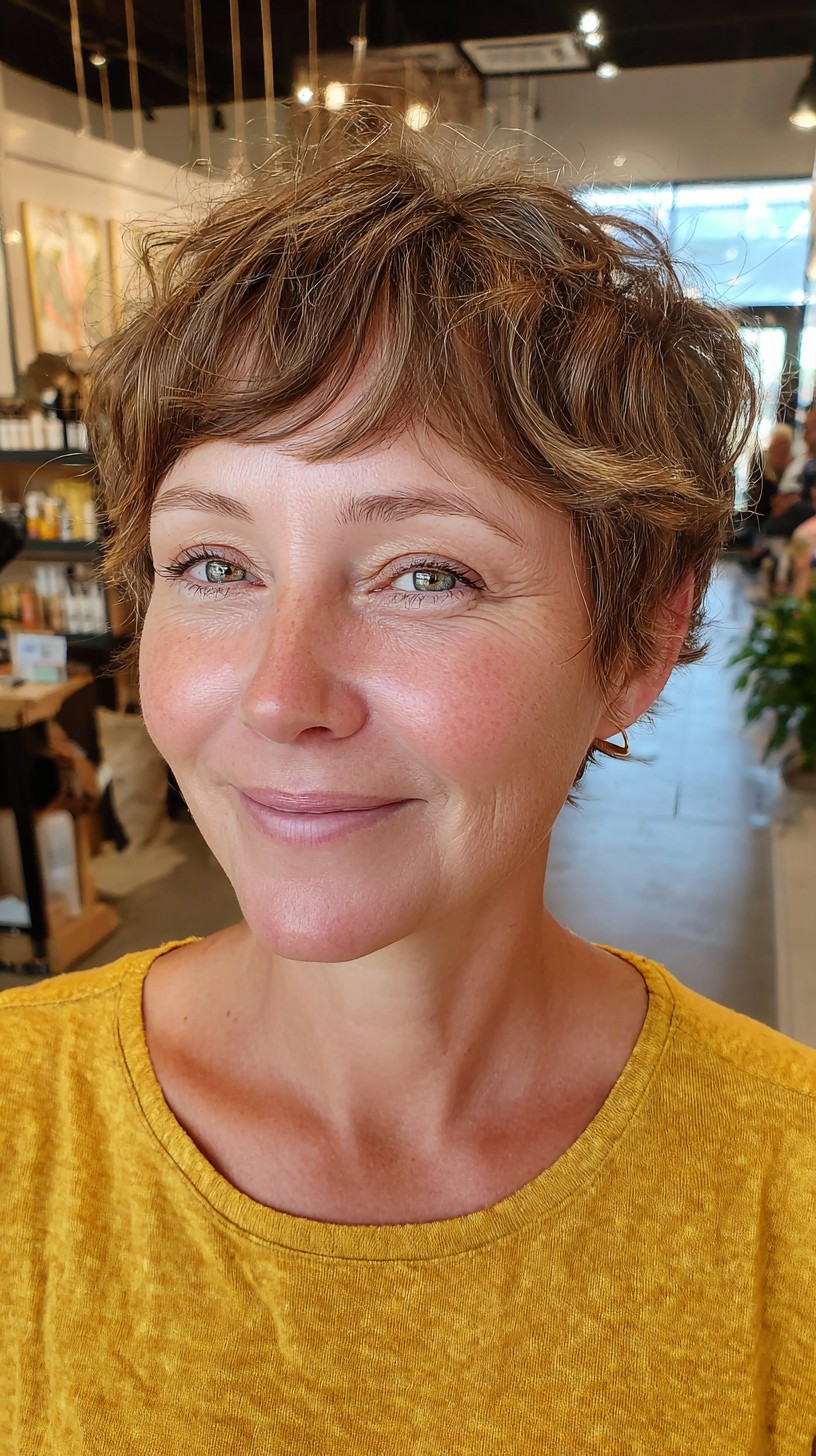 Textured Copper Pixie with Soft Fringe
