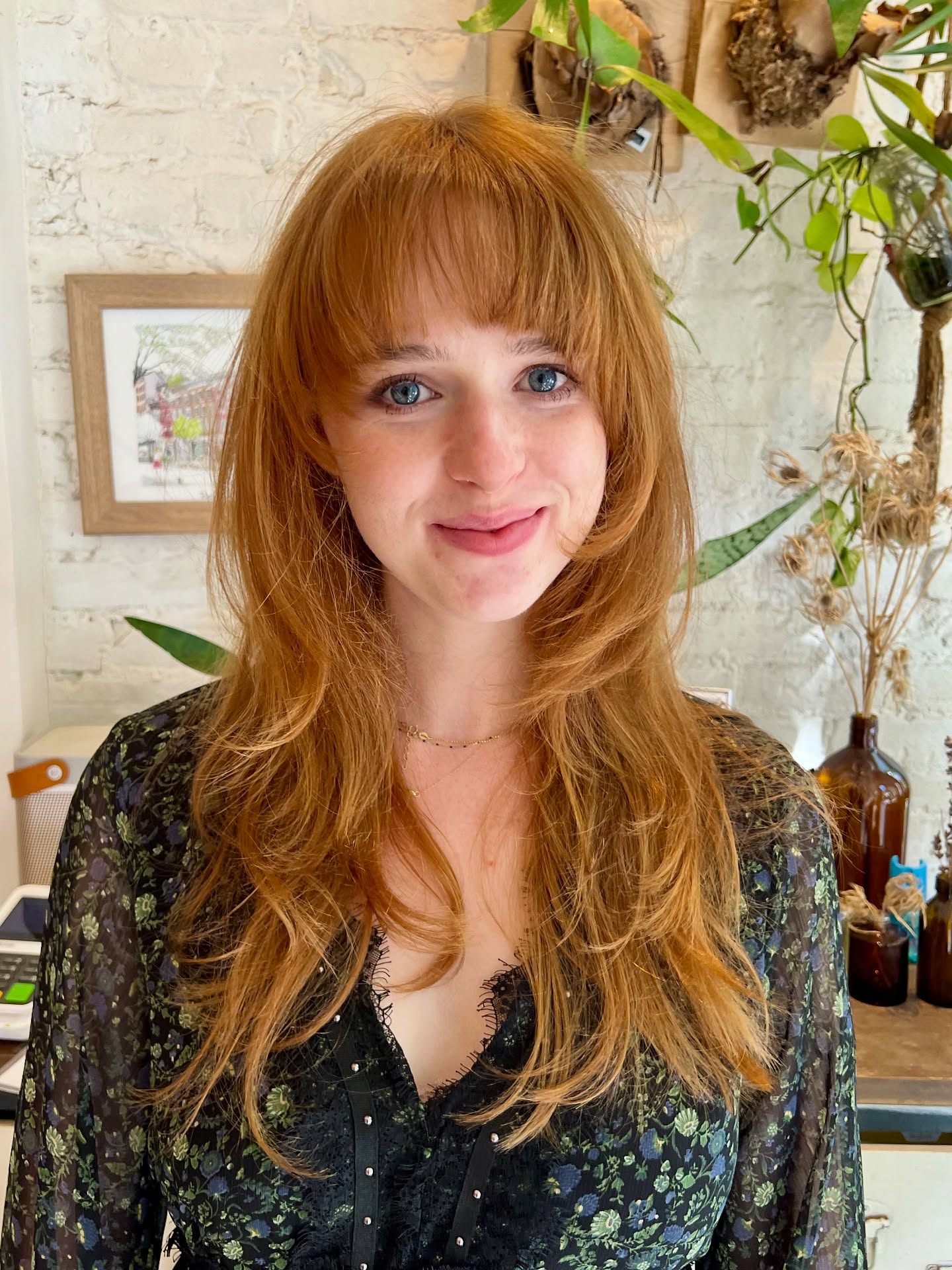 Textured Long Cut with Soft 90s Wispy Bangs
