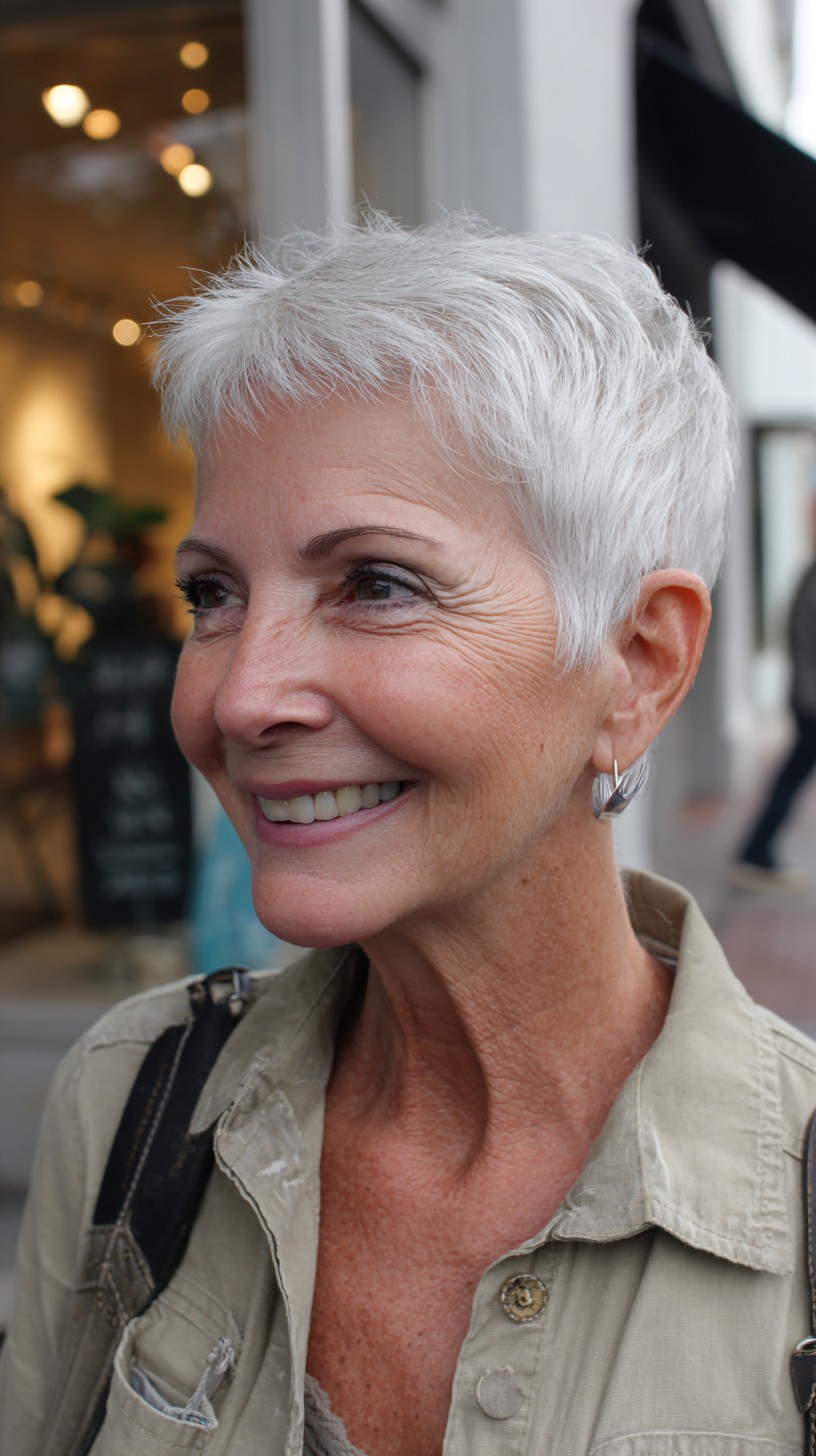 Timeless Silver Feathered Highlight Short Cut