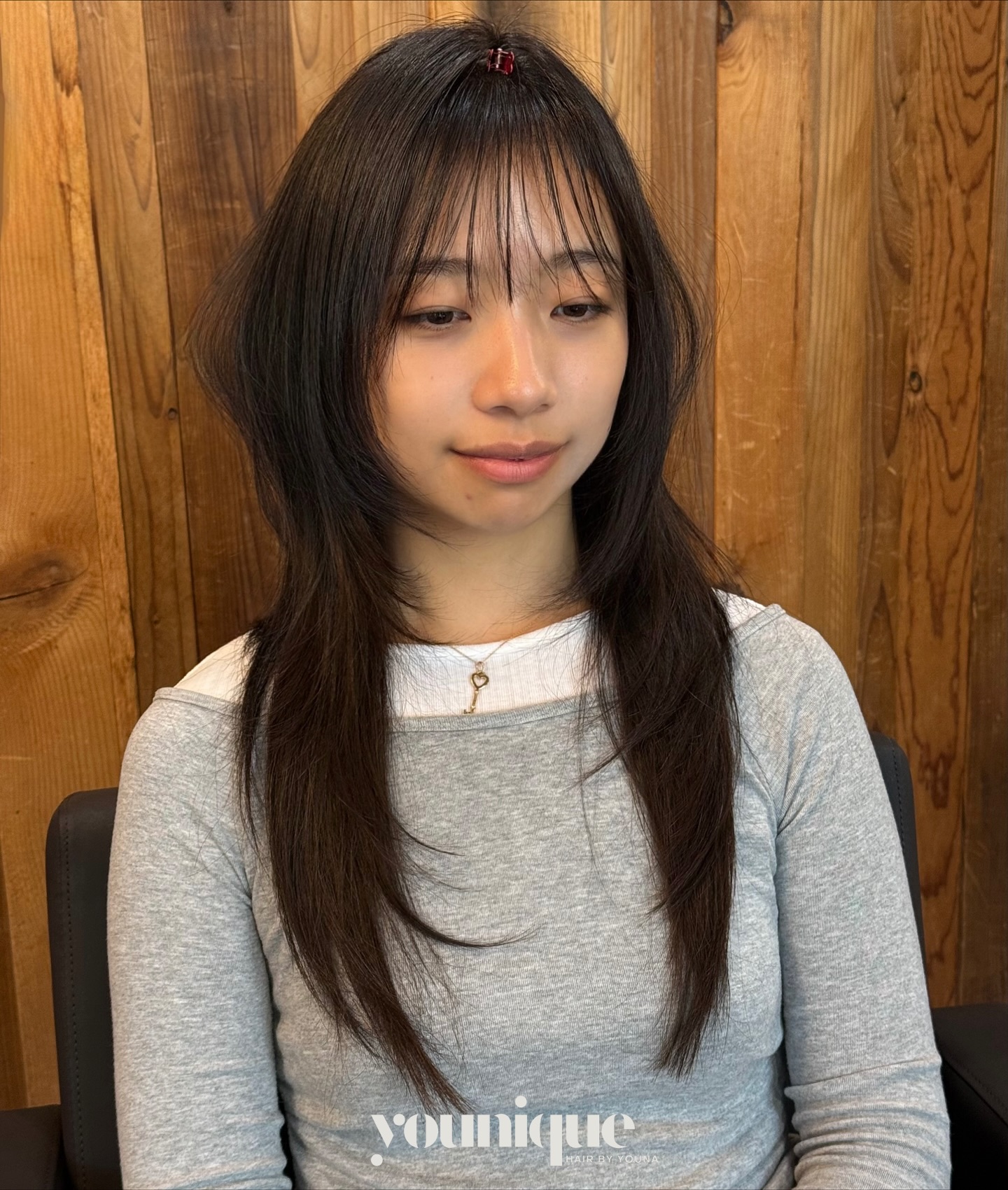 Trendy Wispy Bangs with Long Layered Cut