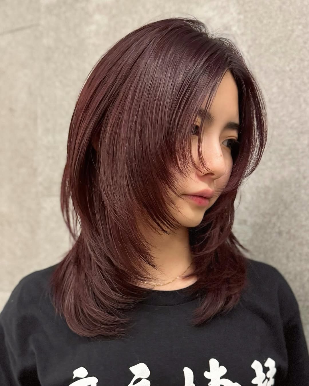 Burgundy Silhouette with Sliced Layers