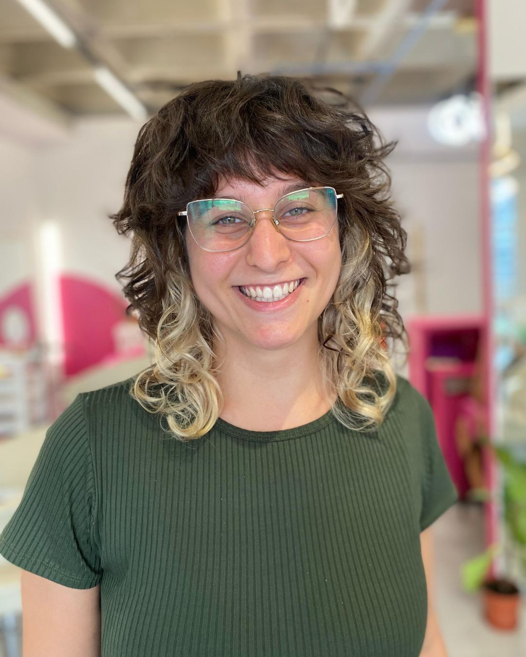 Casual Curly Wolf Cut with Playful Bangs