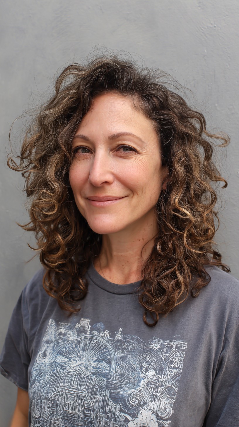 Charming Chestnut Shag with Lush Curls