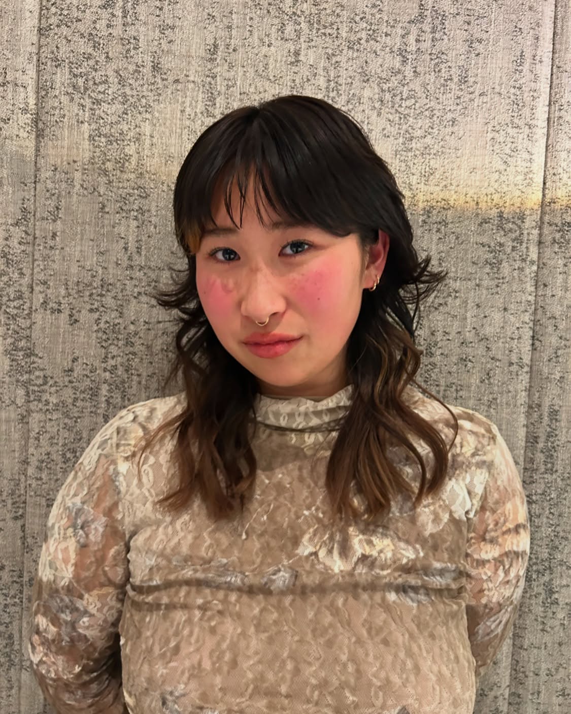 Charming Espresso Tousled Layers with Side Bangs