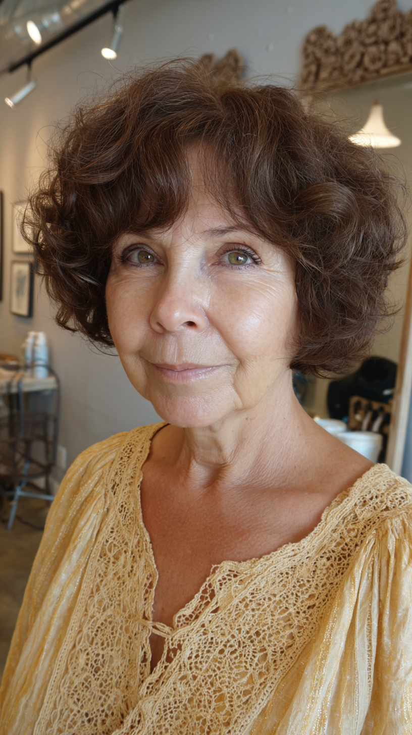 Charming Short Curly Bob with Natural Volume