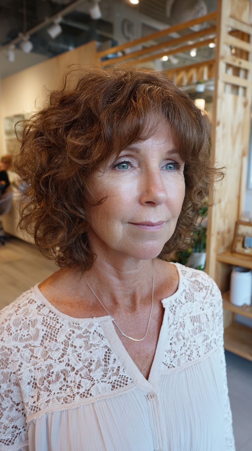 Charming Soft Curly Bob with Gentle Layers