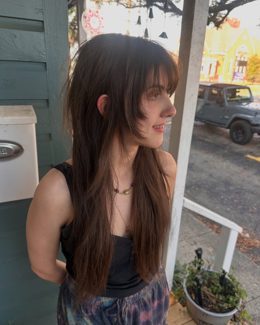 Deep Brunette Shag with Soft Fringe and Layered Texture