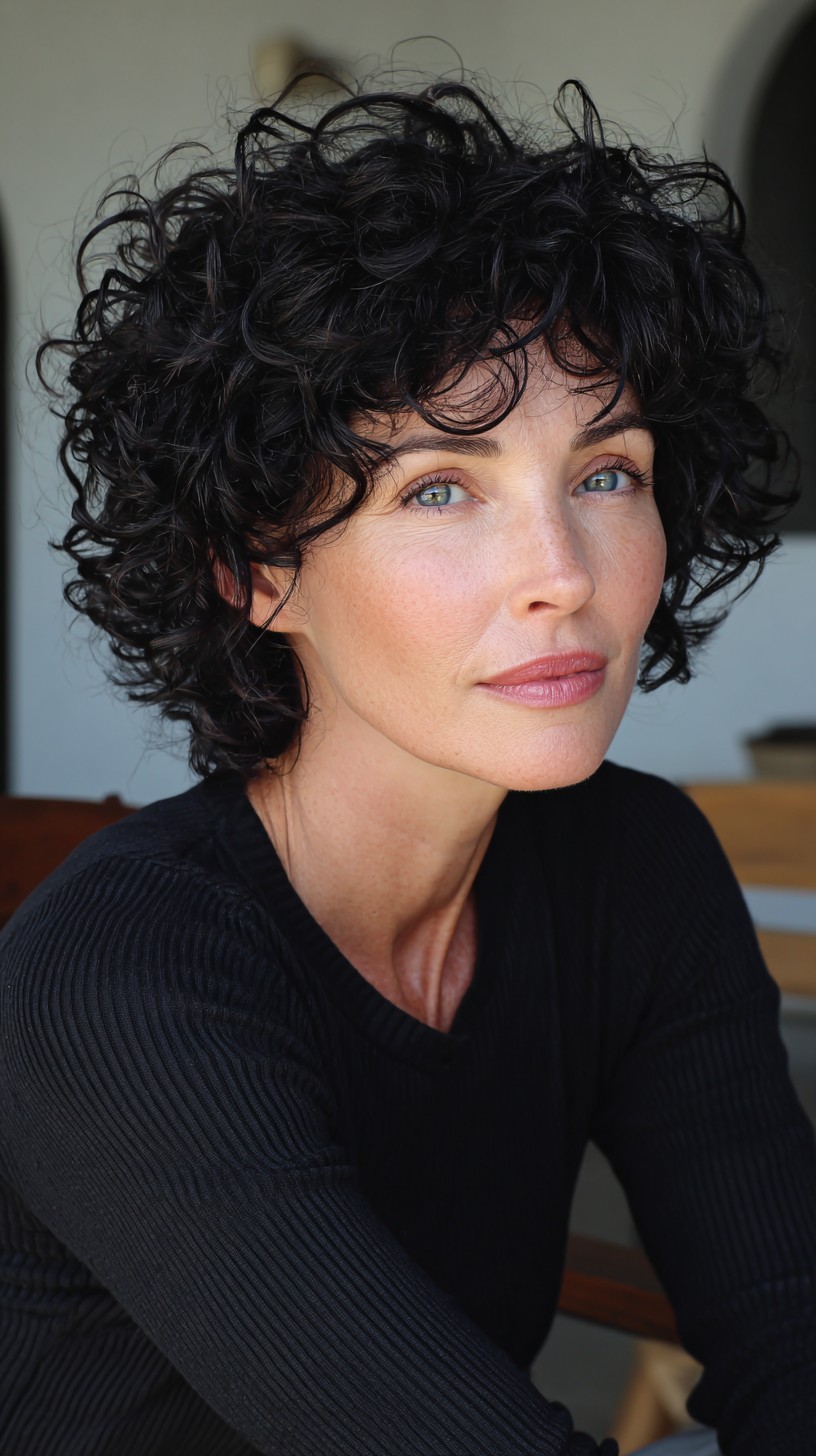 Deep Raven Curly Shag Framing Oval Faces