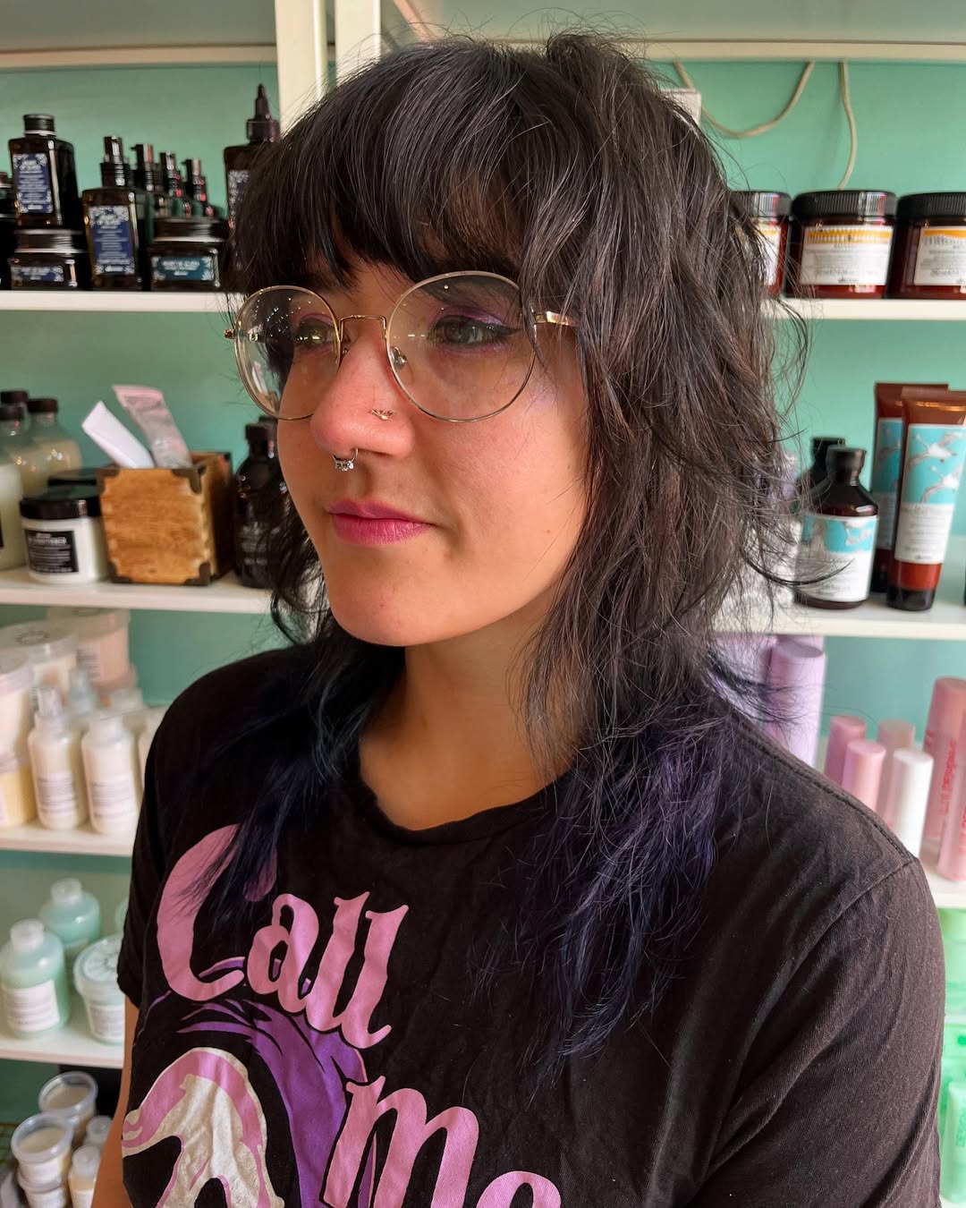 Eclectic Medium Shag with Bold Blue Tips