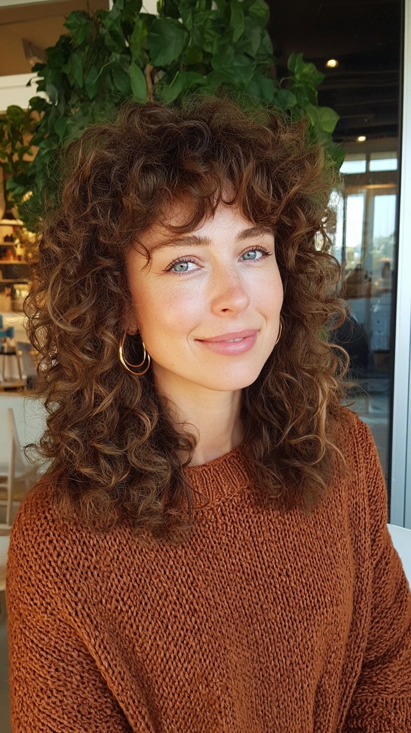 Effortless Brunette Corkscrew Curls