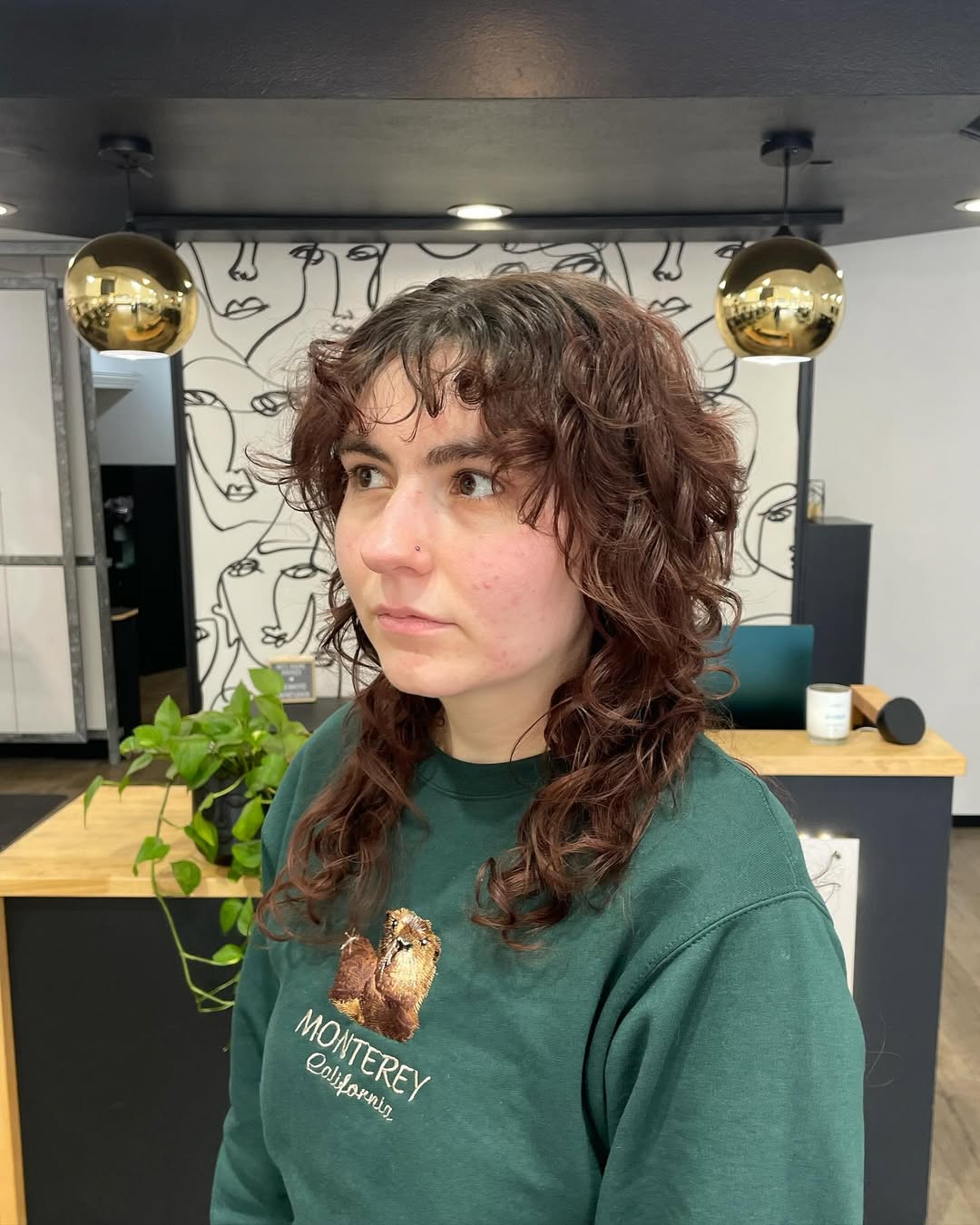 Effortless Medium Shag with Curly Bangs