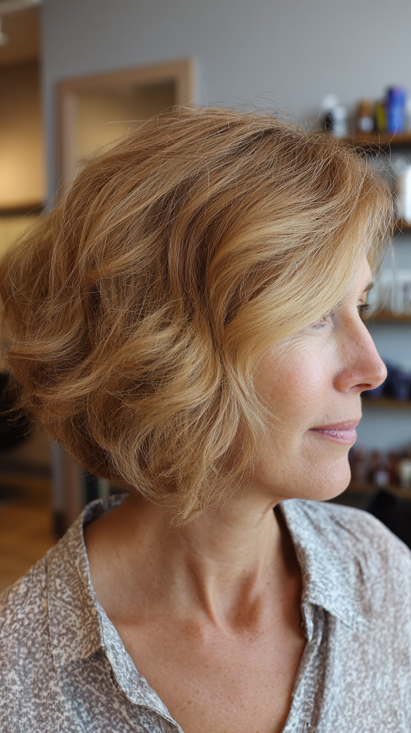 Elegant Soft Wavy Bob with Subtle Layers