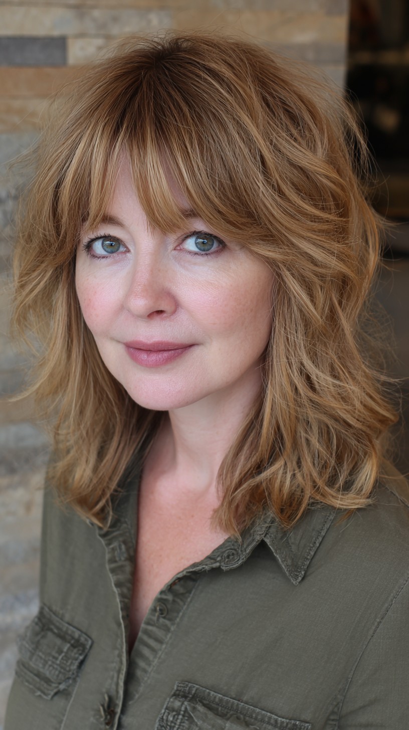 Layered Golden Tresses with Voluminous Waves