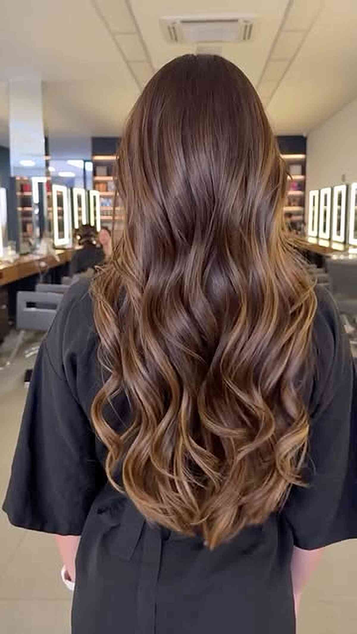 Luxurious Chocolate Balayage Waves